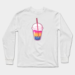 Pansexual Flag Bubble Tea Long Sleeve T-Shirt